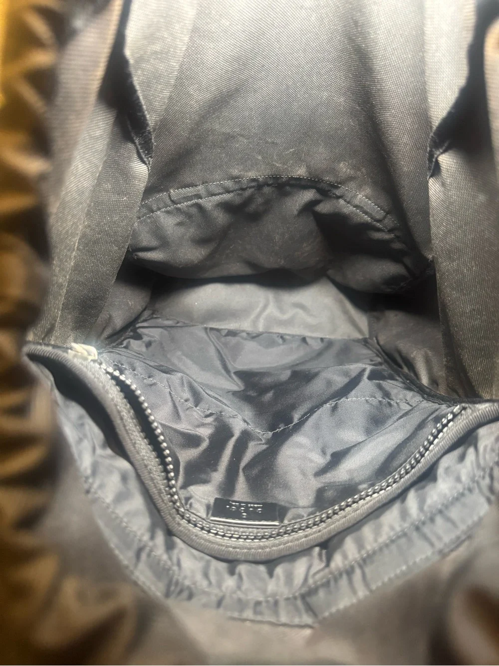 Gucci Black Canvas Backpack with Red and Green Stripe Accents